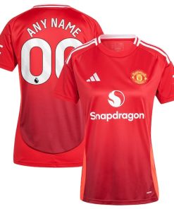 Manchester United adidas Women's 2024/25 Home Replica Custom Jersey - Red