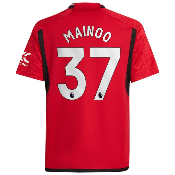 Kobbie Mainoo Manchester United adidas Youth 2023/24 Home Replica Player Jersey - Red - Image 3