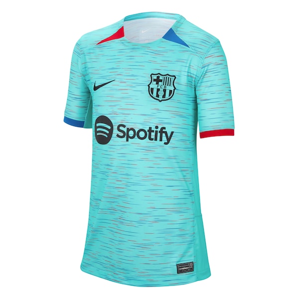 Gavi Barcelona Nike Youth 2023/24 Third Replica Jersey - Aqua - Image 2