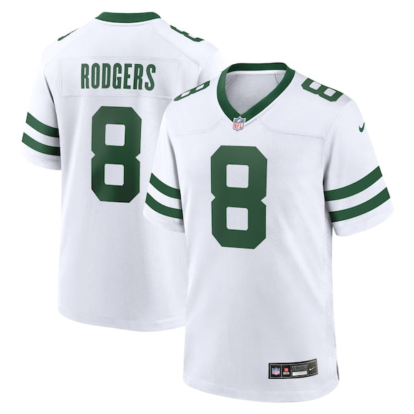 Aaron Rodgers New York Jets Nike Youth Game Jersey - White/Black/Green - Image 2
