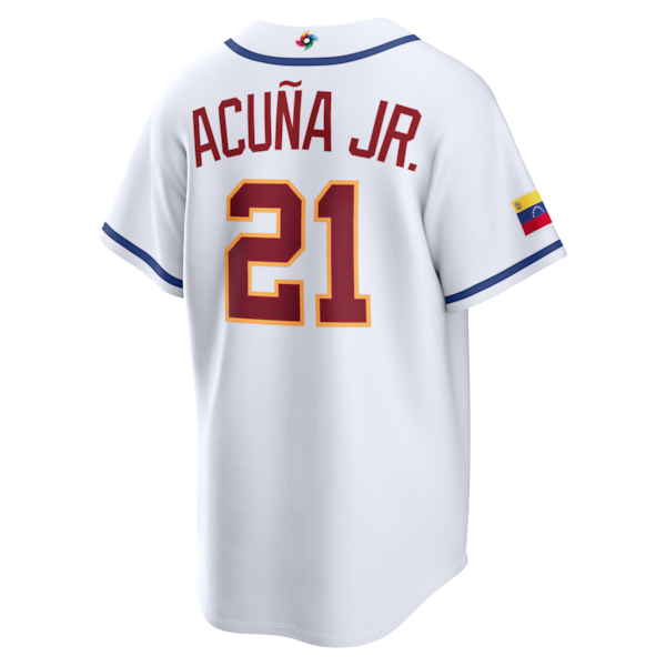 Ronald Acu?a Jr. Venezuela Baseball Nike 2026 World Baseball Classic Home Stadium Jersey - White - Image 3