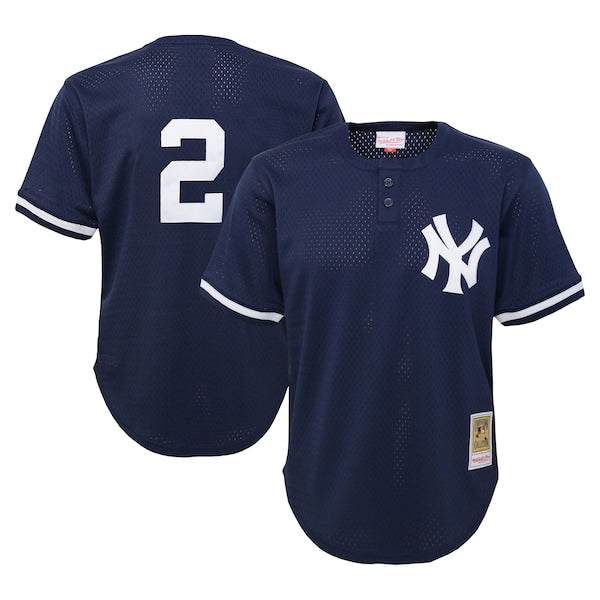 Derek Jeter New York Yankees Toddler Cooperstown Collection?Mesh Batting Practice Jersey - Navy