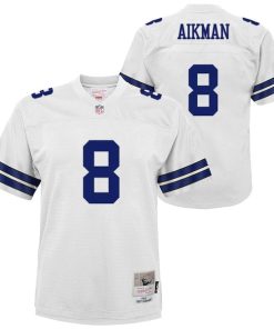 Alternative view of Troy Aikman Dallas Cowboys  Youth 1992 Legacy Jersey - White/Navy