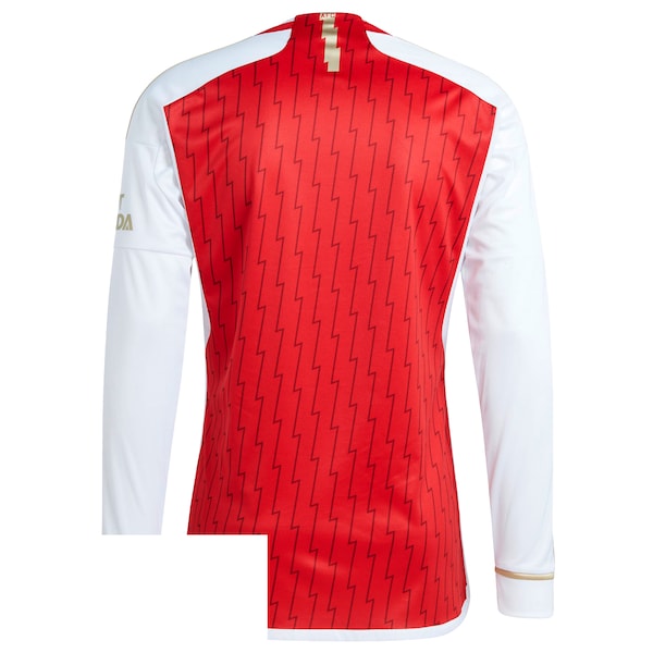 Arsenal adidas 2023/24 Home Replica Long Sleeve Jersey - Red - Image 3