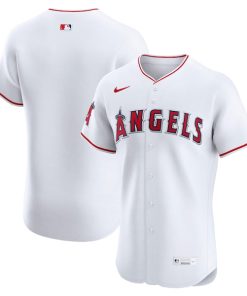Alternative view of Los Angeles Angels Nike Home Elite Jersey - White/Red