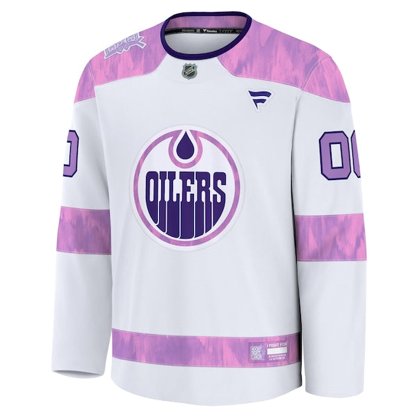Edmonton Oilers 2024 Hockey Fights Cancer Custom Practice Jersey - White - Image 2