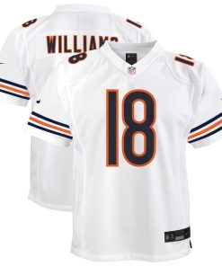 Alternative view of Caleb Williams Chicago Bears Nike Youth White Game Jersey - White/Navy