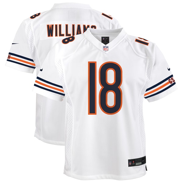 Caleb Williams Chicago Bears Nike Youth White Game Jersey - White/Navy - Image 2