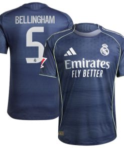 Jude Bellingham Los Merengues adidas 2025/26 Away Authentic Player Jersey - Blue