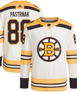 David Pastrnak Boston Bruins adidas  Primegreen Authentic Pro Player Jersey - Cream