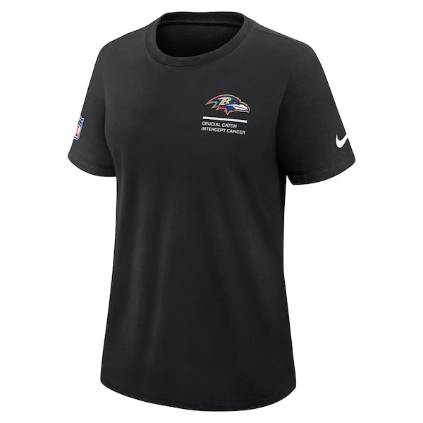 Baltimore Ravens Nike Women's 2025 NFL Crucial Catch Tri-Blend Dri-FIT T-Shirt - Black - Image 2