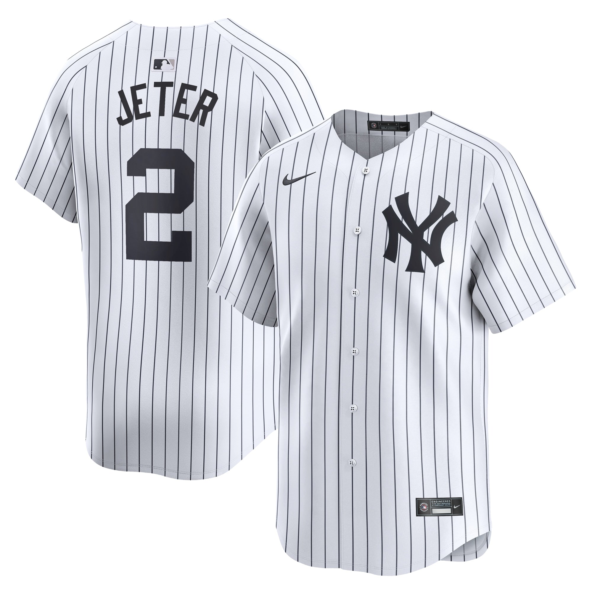 Derek Jeter New York Yankees Nike Away Limited Player Jersey - Gray/White - Image 5