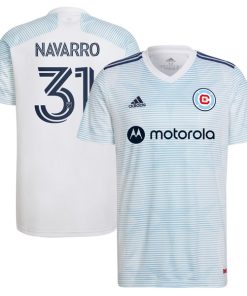 Miguel Navarro Chicago Fire adidas 2022 Lakefront Kit Replica Player Jersey - White