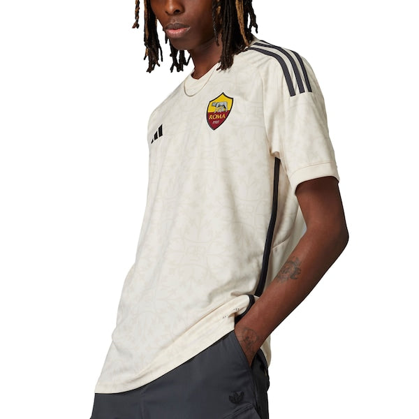 AS Roma adidas 2023/24 Away Replica Jersey - Cream - Image 4