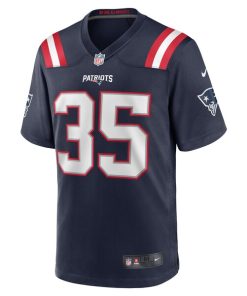 Alternative view of Pierre Strong Jr. New England Patriots Nike Game Player Jersey - Navy