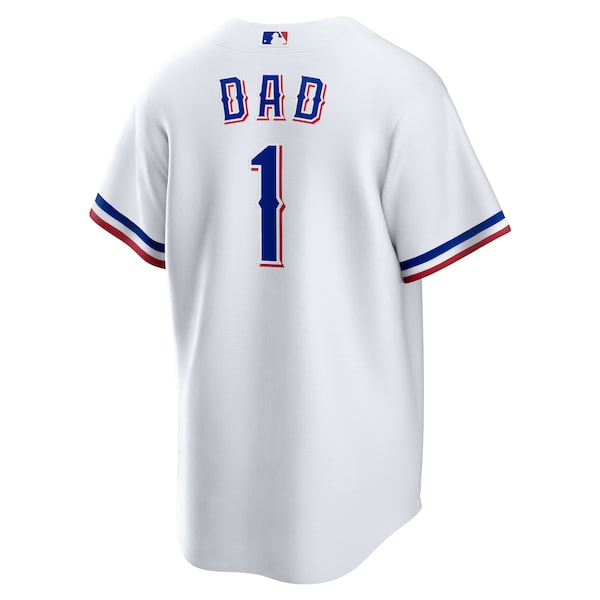 Texas Rangers Nike #1 Dad Home Replica Jersey - White - Image 3