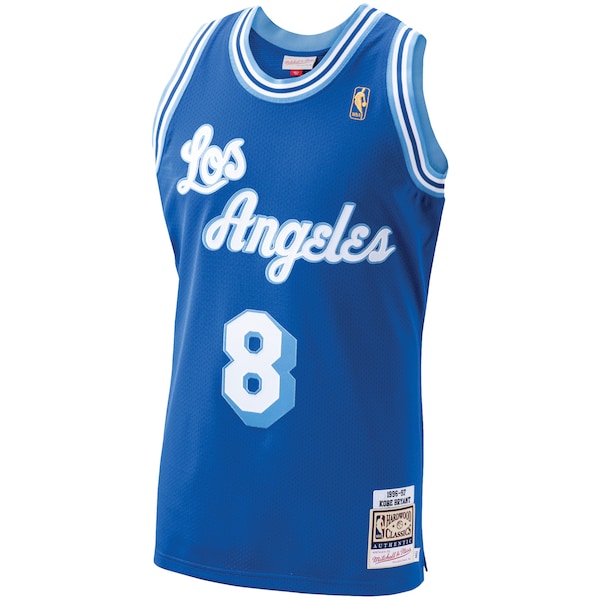 Youth Los Angeles Lakers Kobe Bryant Royal 1996-97 Hardwood Classics Authentic Player Jersey- Blue/Gold/Purple - Image 4