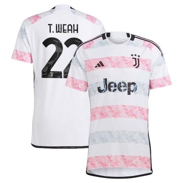 Timothy Weah Juventus adidas 2023/24 Away Authentic Jersey - White/Black - Image 2