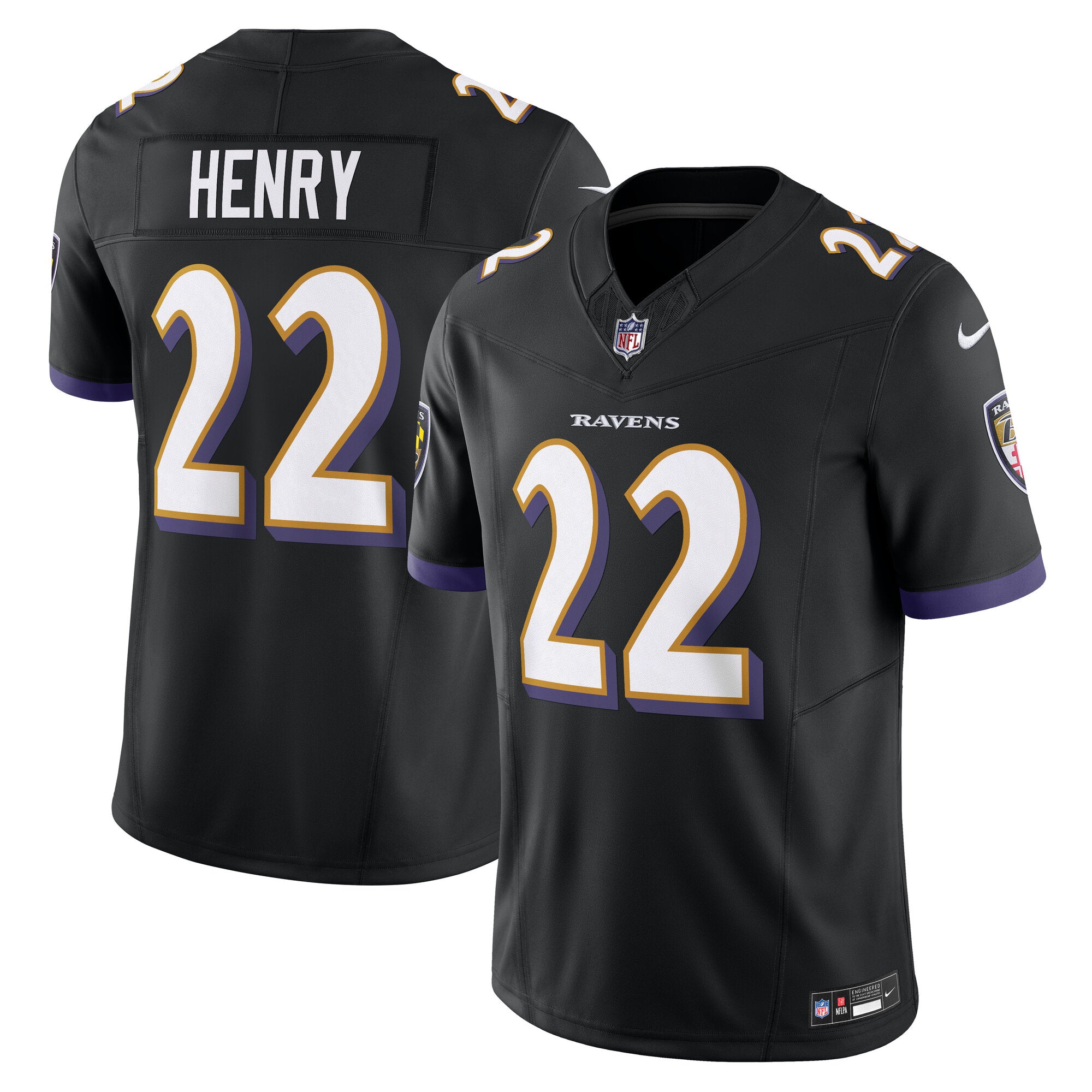 Derrick Henry Baltimore Ravens Nike Vapor F.U.S.E. Limited Jersey - Purple/Black - Image 5