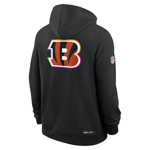 Cincinnati Bengals Nike 2025 NFL Crucial Catch Sideline Standard Issue Dri-FIT Hoodie - Black - Image 3