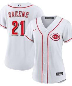 Hunter Greene Cincinnati Reds Nike Women's Home Replica Jersey - White