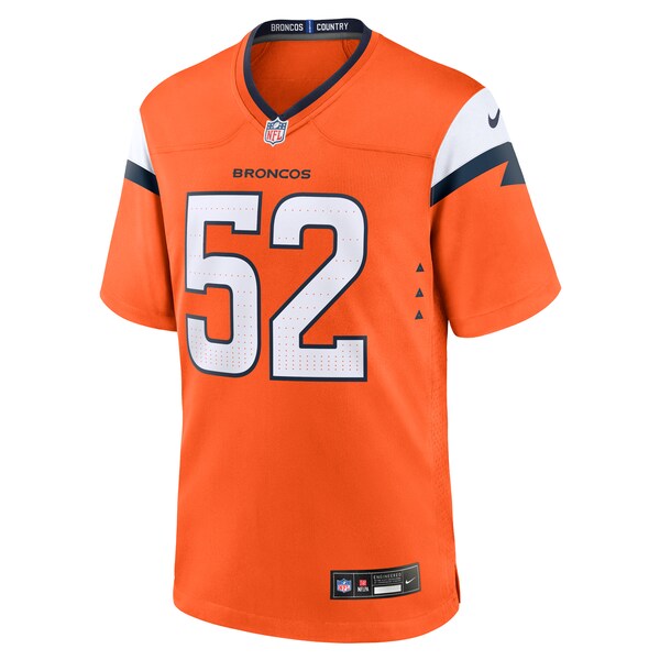 Jonah Elliss Denver Broncos Nike Team Game Jersey - Orange - Image 2