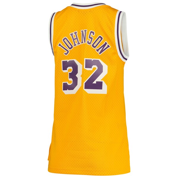 Magic Johnson Los Angeles Lakers Women's 1984/85 Hardwood Classics Swingman Jersey - Gold - Image 3