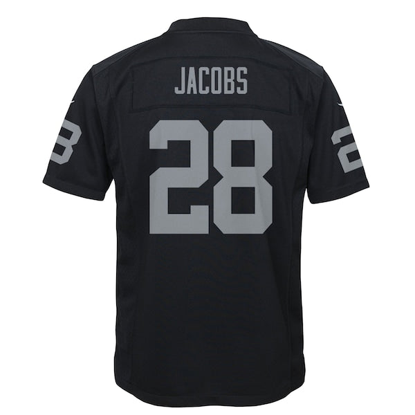 Josh Jacobs Las Vegas Raiders Nike Youth Game Jersey - Black - Image 3