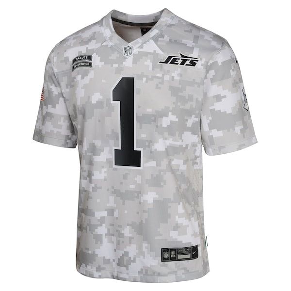 Sauce Gardner New York Jets Nike Youth 2024 Salute to Service Game Jersey - Arctic Camo - Image 2