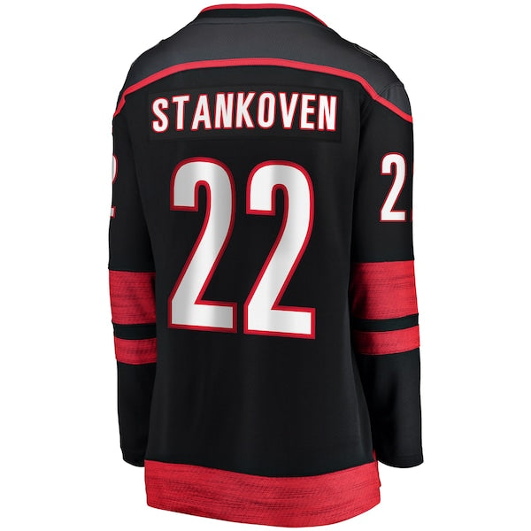 Logan Stankoven Carolina Hurricanes Women's Home Breakaway Player Jersey - Black - Image 5