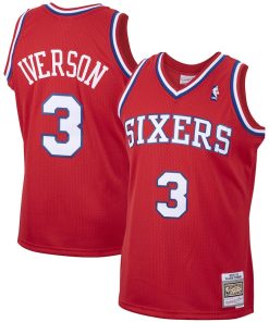 Allen Iverson Philadelphia 76ers 2001/02 Hardwood Classics Swingman Jersey - Red