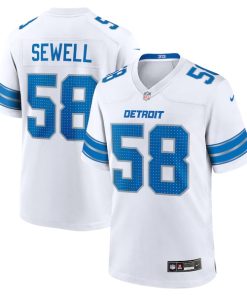 Alternative view of Penei Sewell Detroit Lions Nike Game Jersey -  White/Blue/Black