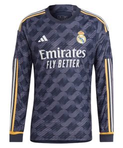 Alternative view of Los Merengues adidas 2023/24 Away Long Sleeve Replica Jersey - Navy