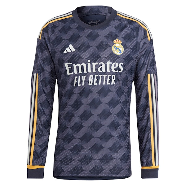 Los Merengues adidas 2023/24 Away Long Sleeve Replica Jersey - Navy - Image 2