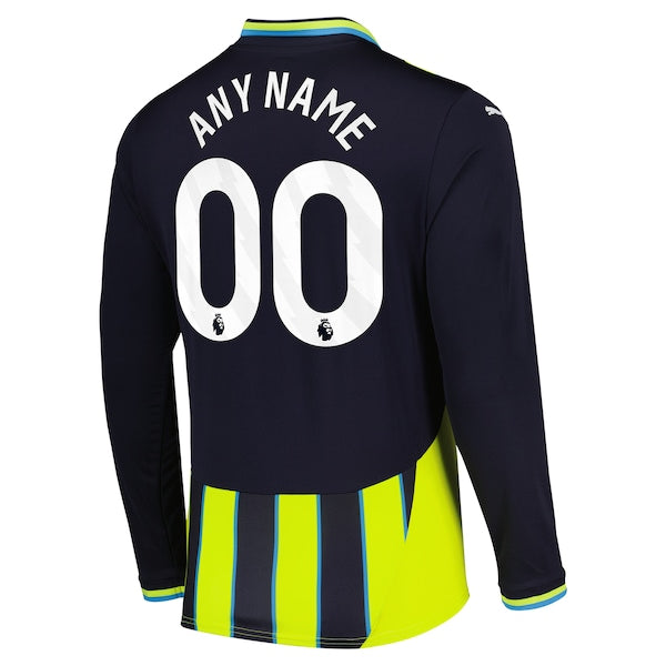 Manchester City Puma 2024/25 Away Replica Long Sleeve Custom Jersey - Navy - Image 4