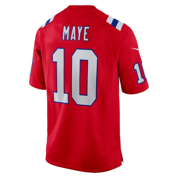 Drake Maye New England Patriots Nike 2024 NFL Draft First Round Pick Player Game Jersey - Red - Image 3