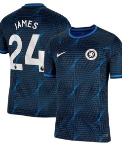 Alternative view of Reece James Chelsea Nike 2023/24 Away Stadium Replica Player Jersey - Navy/Blue/Mint