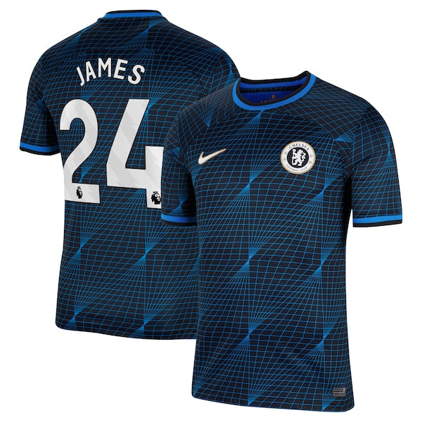 Reece James Chelsea Nike 2023/24 Away Stadium Replica Player Jersey - Navy/Blue/Mint - Image 2