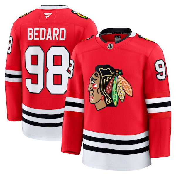 Connor Bedard Chicago Blackhawks Home Premium Jersey - Red/White - Image 2
