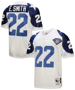 Emmitt Smith Dallas Cowboys 1994  Authentic Throwback Retired Player Jersey - White/Navy
