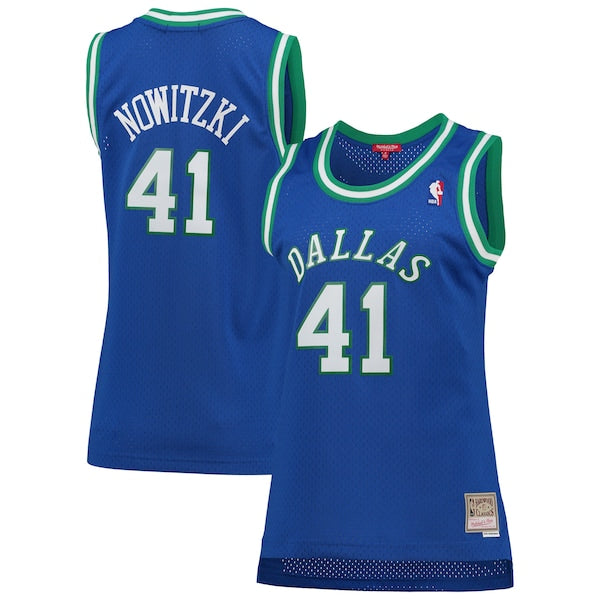 Dirk Nowitzki Dallas Mavericks Women's Hardwood Classics Swingman Jersey - Blue