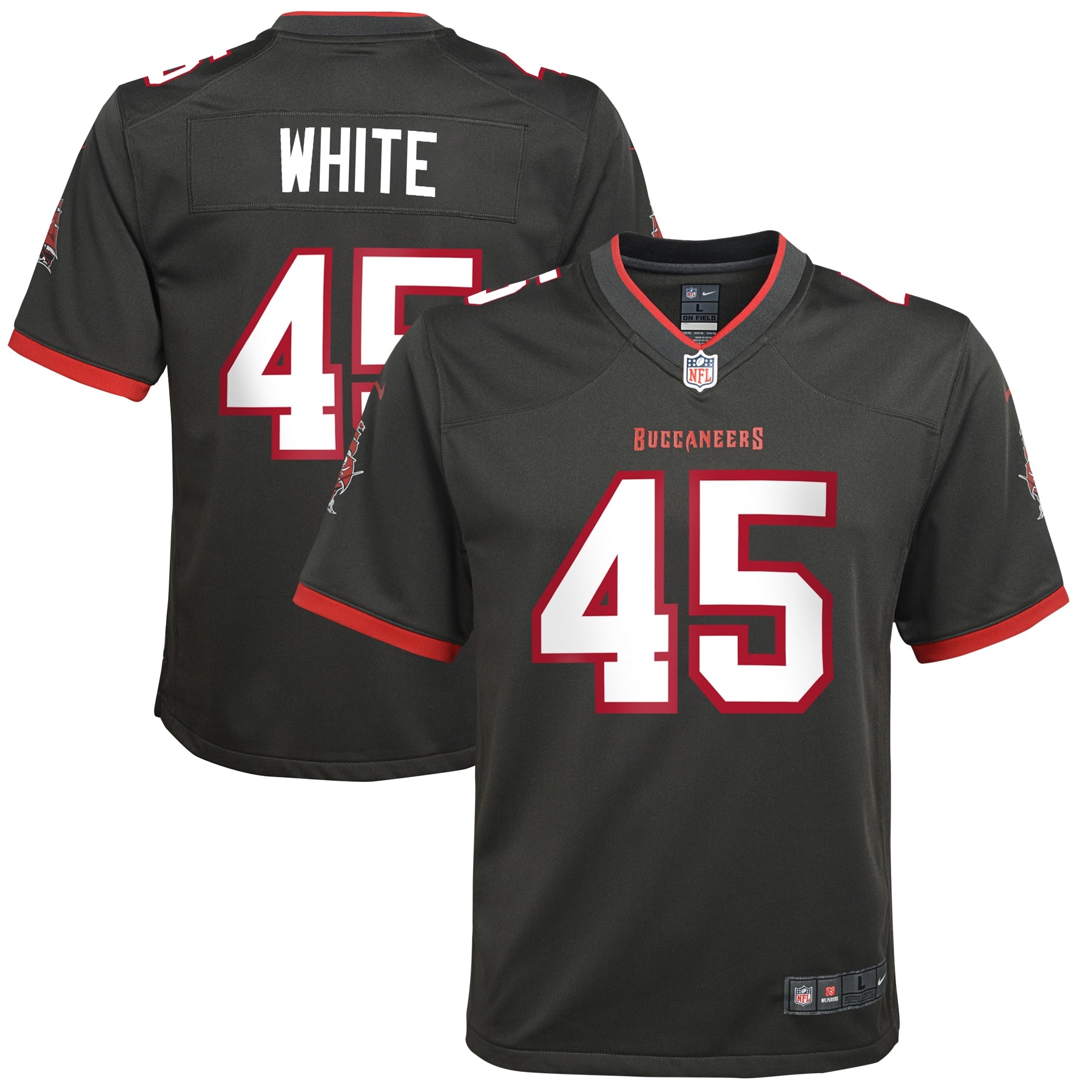 Devin White Tampa Bay Buccaneers Nike Youth Game Jersey - Orange/Pewter/Red - Image 5