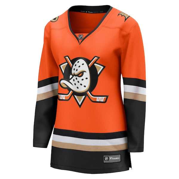 Anaheim Ducks Women's Home Breakaway Jersey - Orange - Image 2