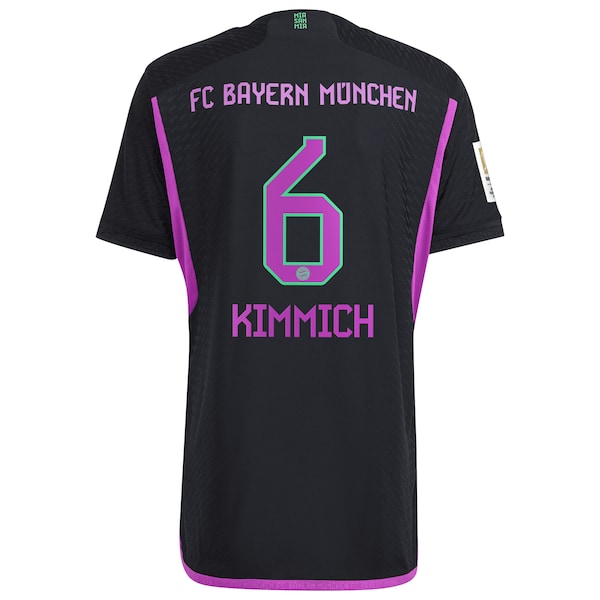 Joshua Kimmich Bayern Munich adidas 2023/24 Away Authentic Player Jersey - Black/White - Image 4