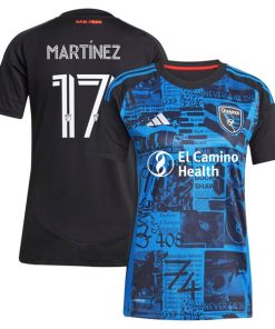 Josef Martinez San Jose Earthquakes adidas Women's 2025 Headliner Replica Player Jersey - Black
