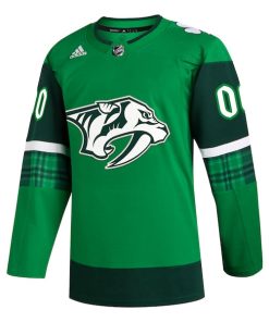 Alternative view of Nashville Predators adidas St. Patrick's Day Authentic Custom Jersey - Kelly Green