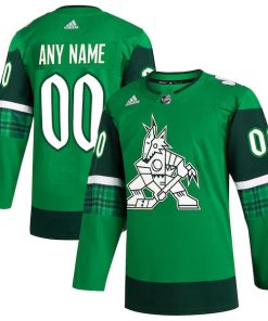 Arizona Coyotes adidas St. Patrick's Day Authentic Custom Jersey - Kelly Green
