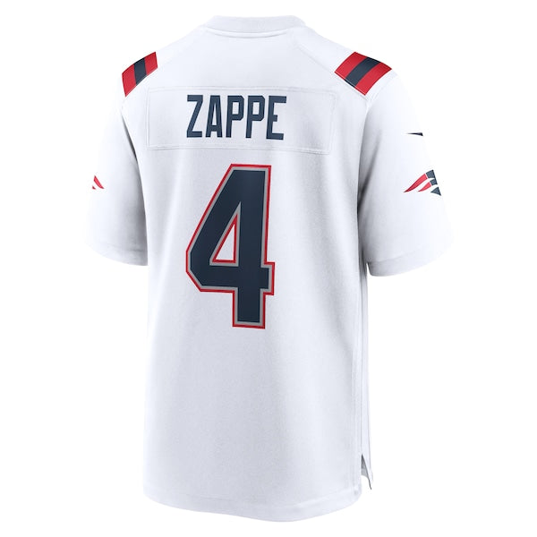 Bailey Zappe New England Patriots Nike Game Player Jersey - White/Navy/Red - Image 4