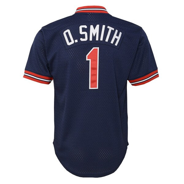 Ozzie Smith St. Louis Cardinals Youth Cooperstown Collection?Mesh Batting Practice Jersey - Navy - Image 3