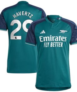 Kai Havertz Arsenal adidas 2023/24 Third Replica Player Jersey - Green/Yellow